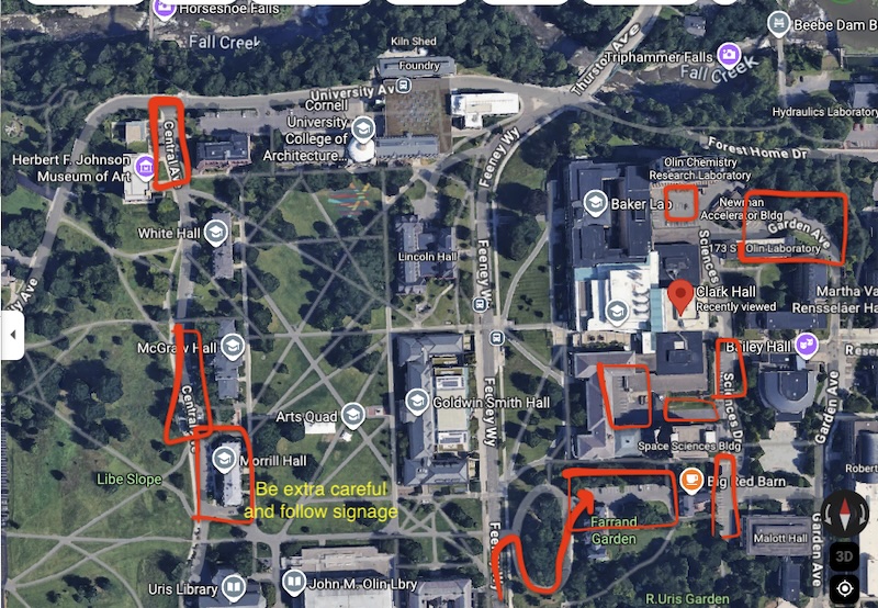 Zoomed-out map of the route